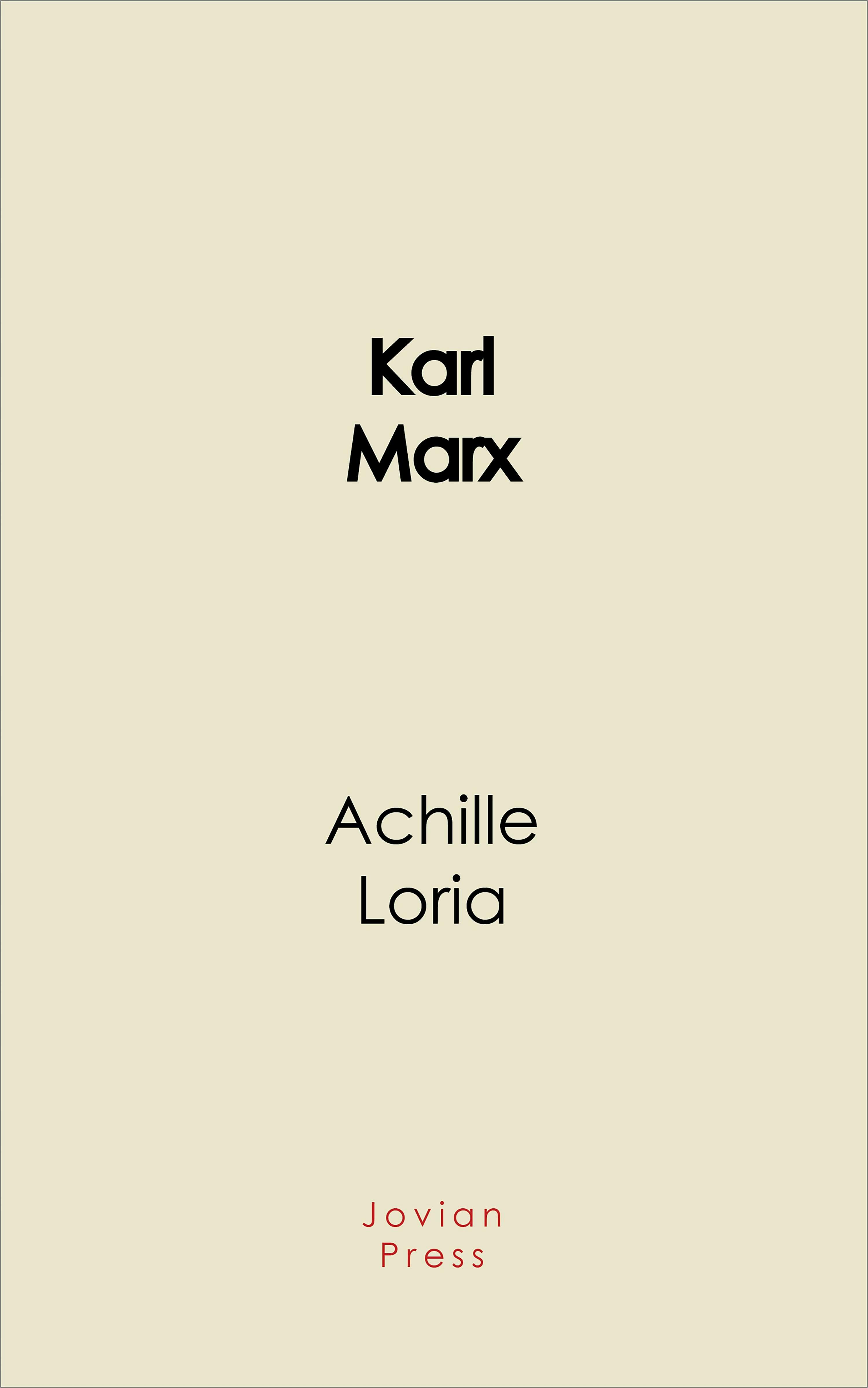 Karl Marx - Achille Loria