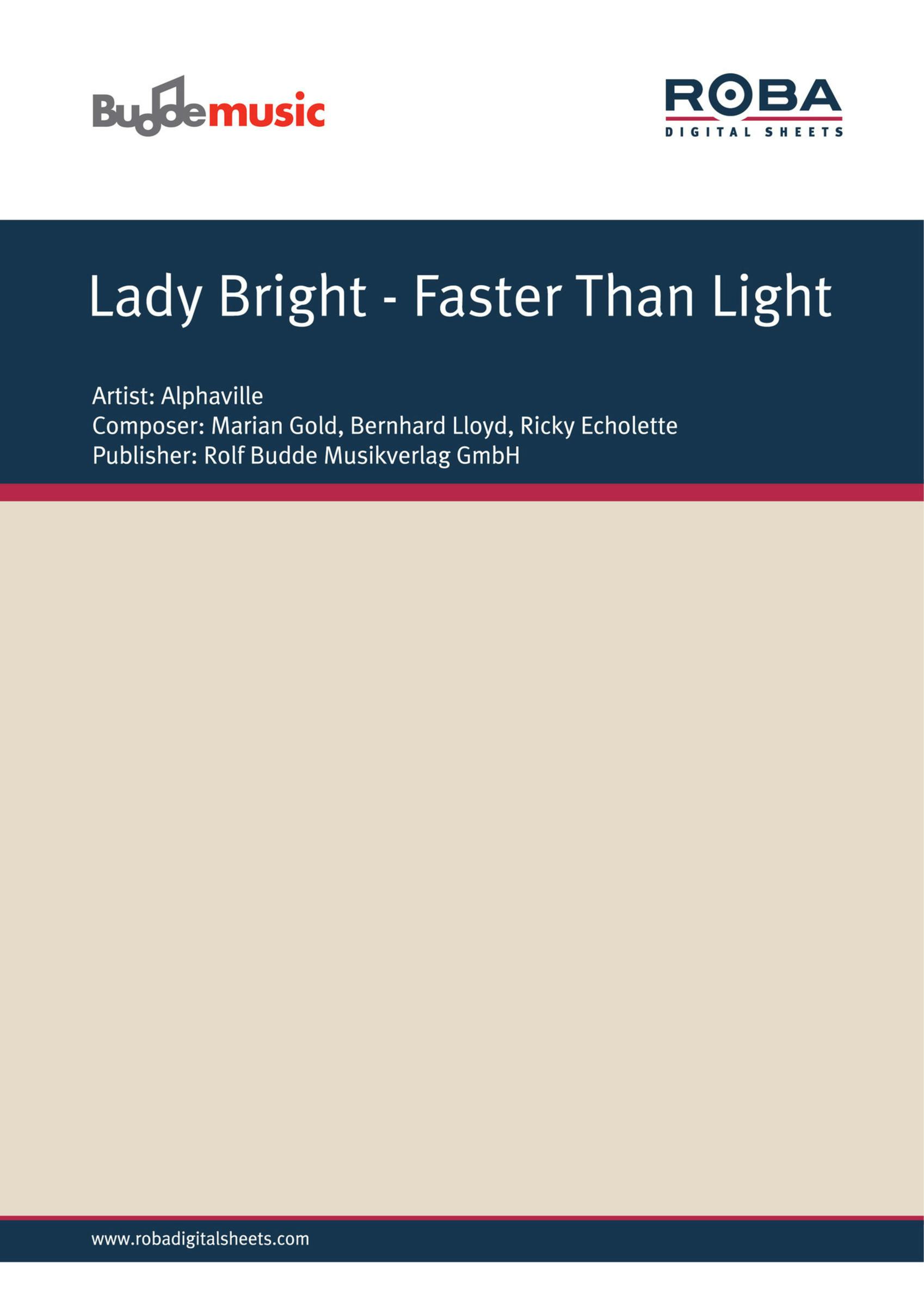 Lady Bright - Faster Than Light - Marian Gold, Bernhard Lloyd, Ricky Echolette